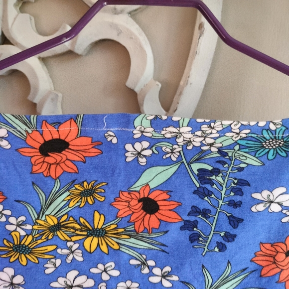 💚 Blue Floral Jersey Top - Picture 12 of 14